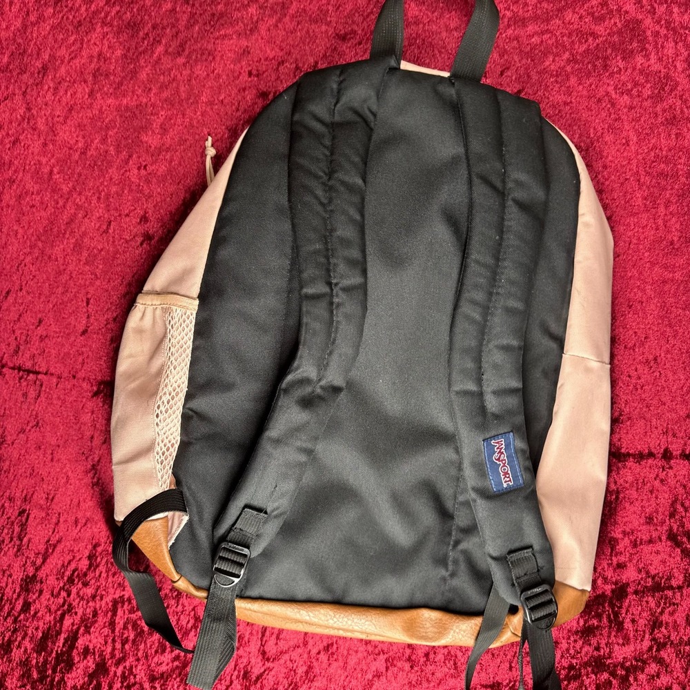 JanSport Cool Student Backpack Mens Light Pink Brown Adjustable Strap For Laptop - Picture 4 of 4